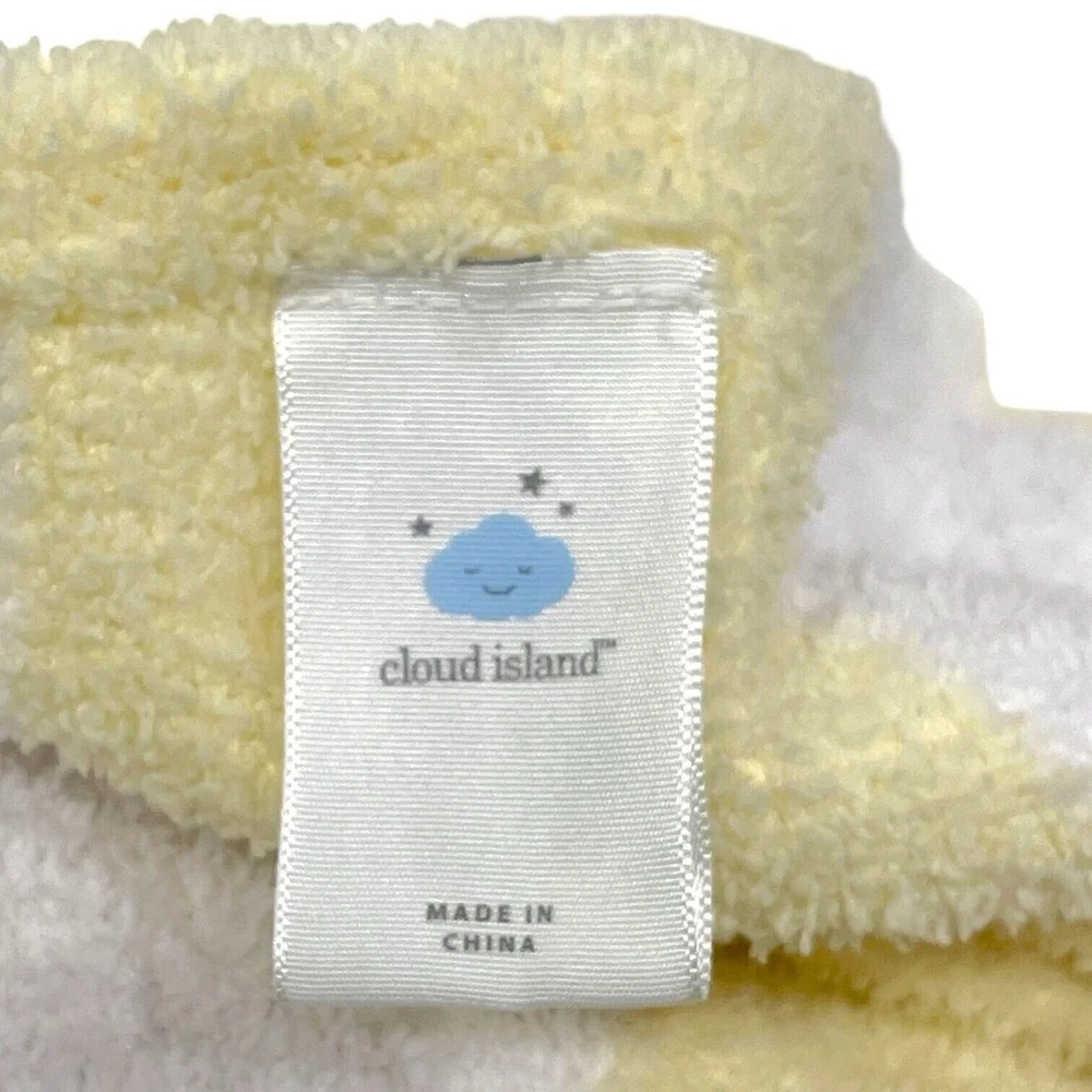 Cloud Island Chenille Stripe Baby Blanket Yellow White Stripe 30x40 in Soft Cozy
